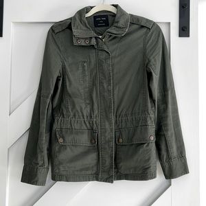Olive Green Love Tree Utility Jacket
